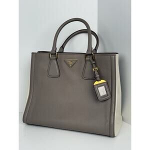 PRADA Saffiano Lux Small Tote Pomice Argilla